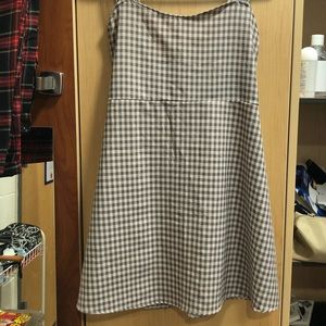 Pink/beige gingham print dress